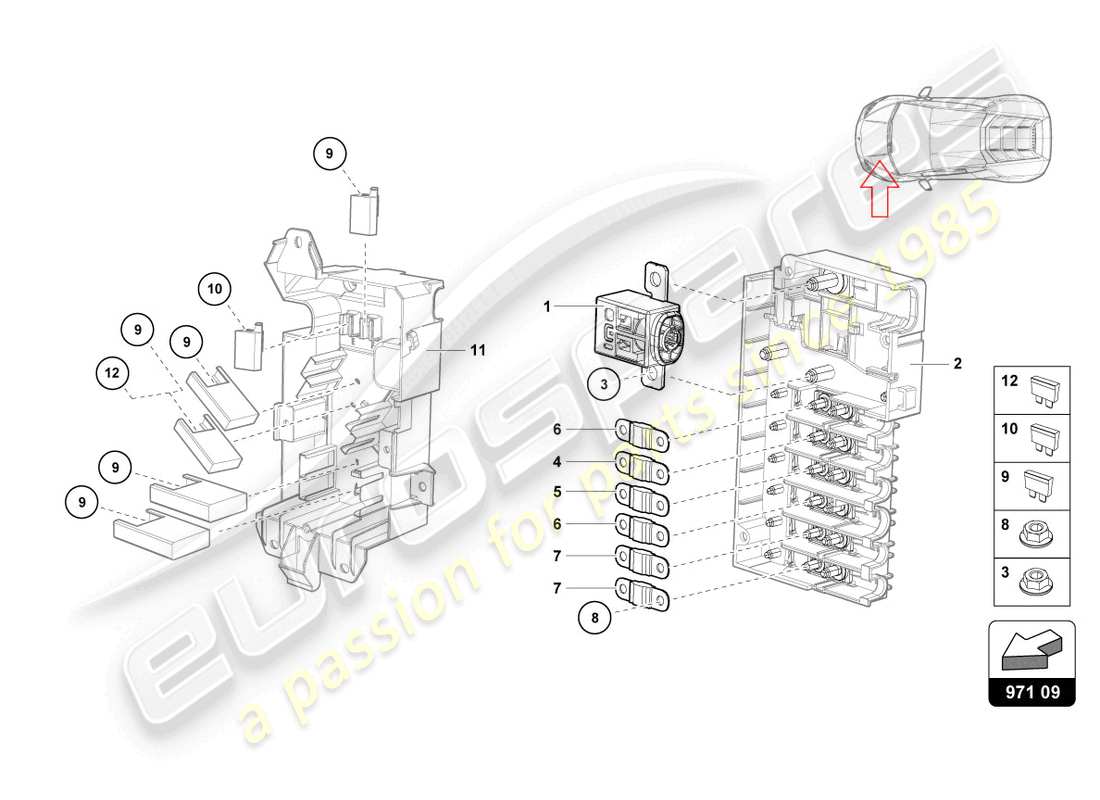 lamborghini 2023 (evo spyder 2wd) fuses part diagram