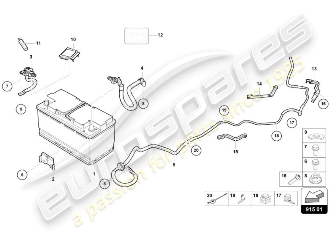 lamborghini 2024 (sterrato) battery part diagram