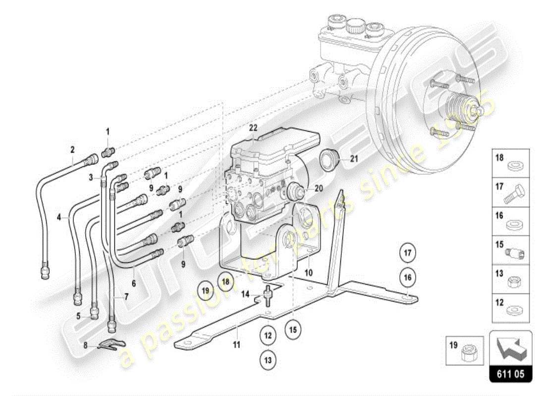 lamborghini diablo vt (1999) abs ecu parts diagram
