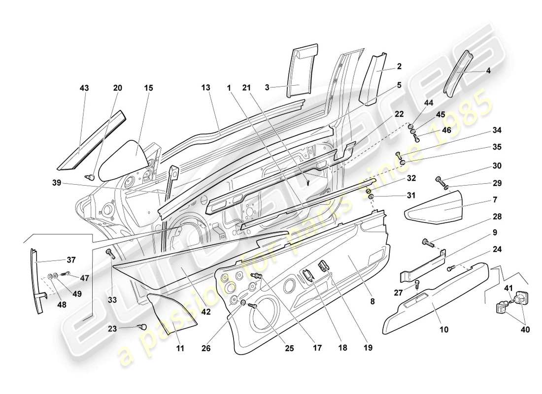 lamborghini reventon roadster window guide parts diagram