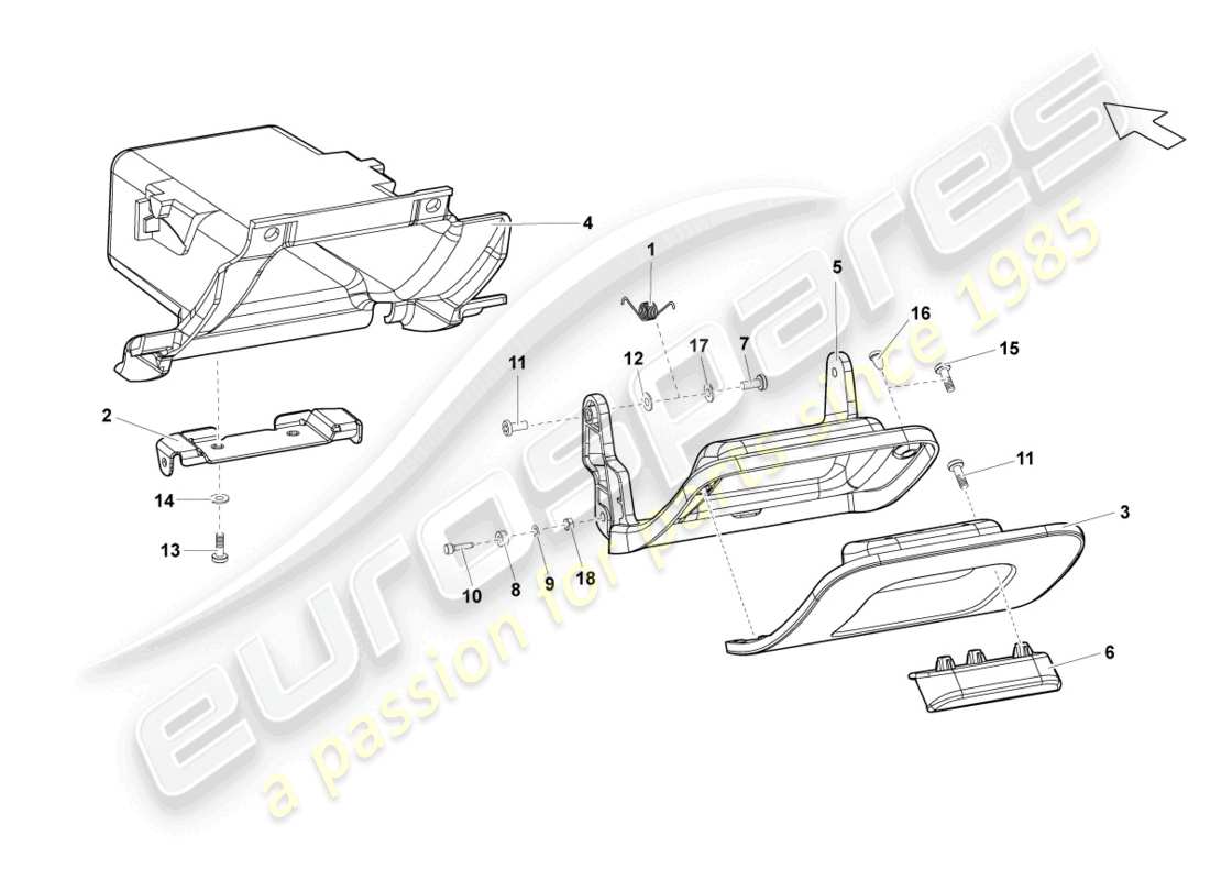 lamborghini lp550-2 coupe (2011) stowage compartment part diagram