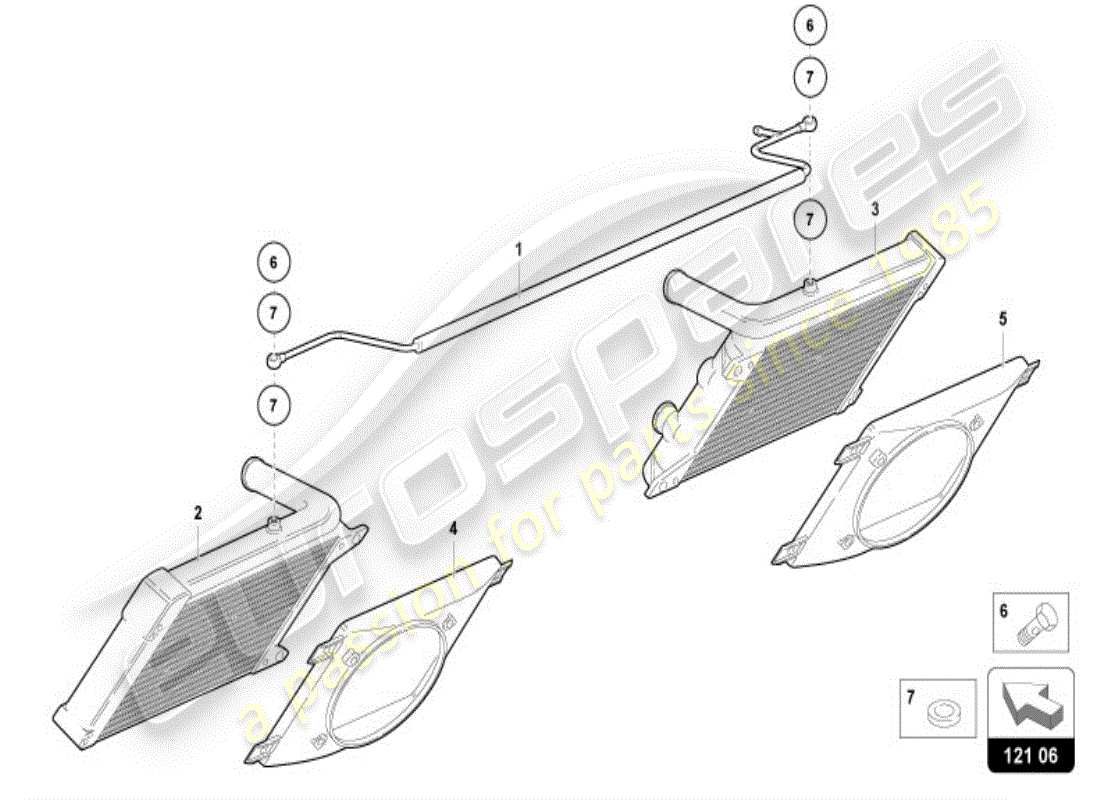 lamborghini diablo vt (1995) cooler for coolant parts diagram
