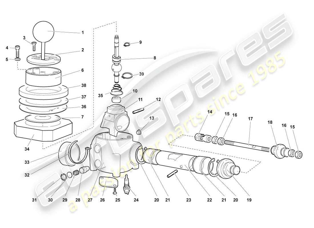 lamborghini lp640 roadster (2010) mounting for shift mechanism part diagram