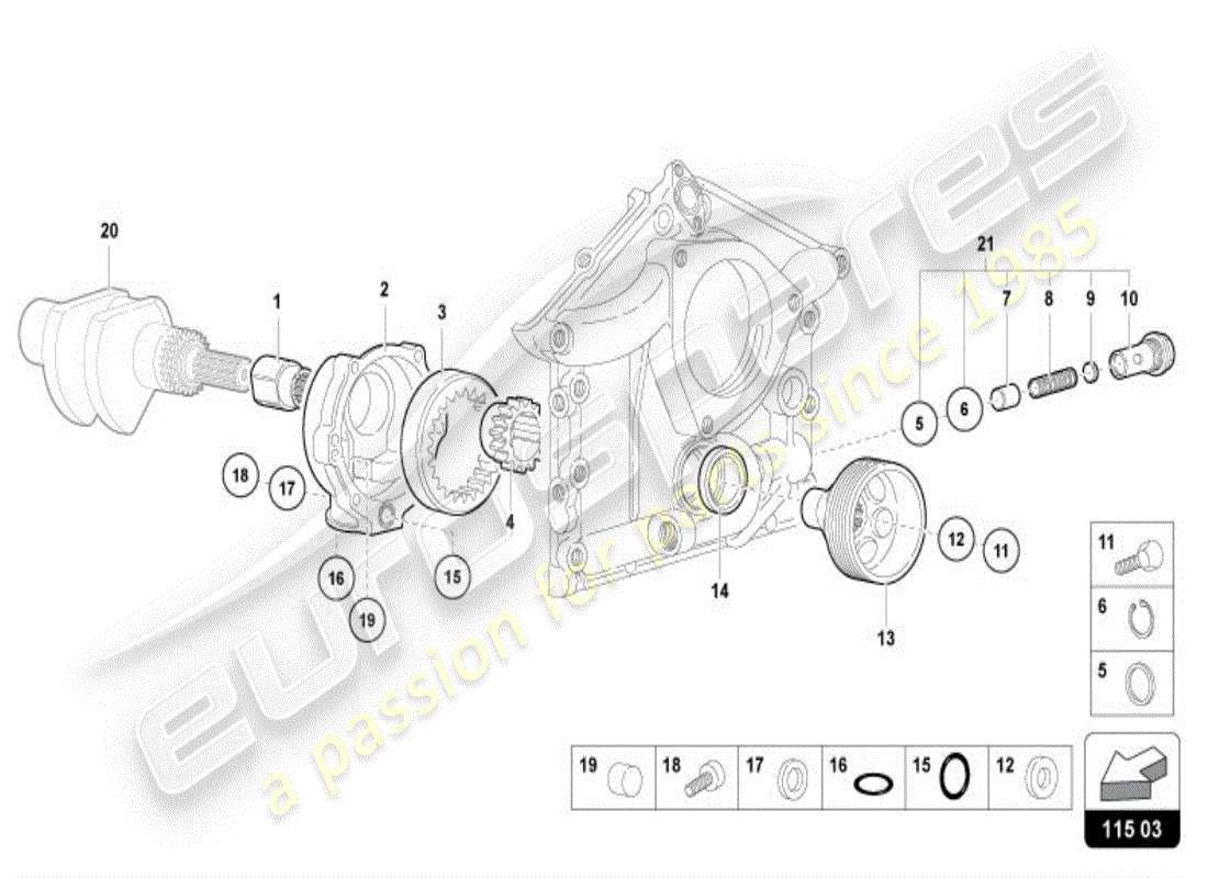 lamborghini diablo vt (1996) oil pump parts diagram