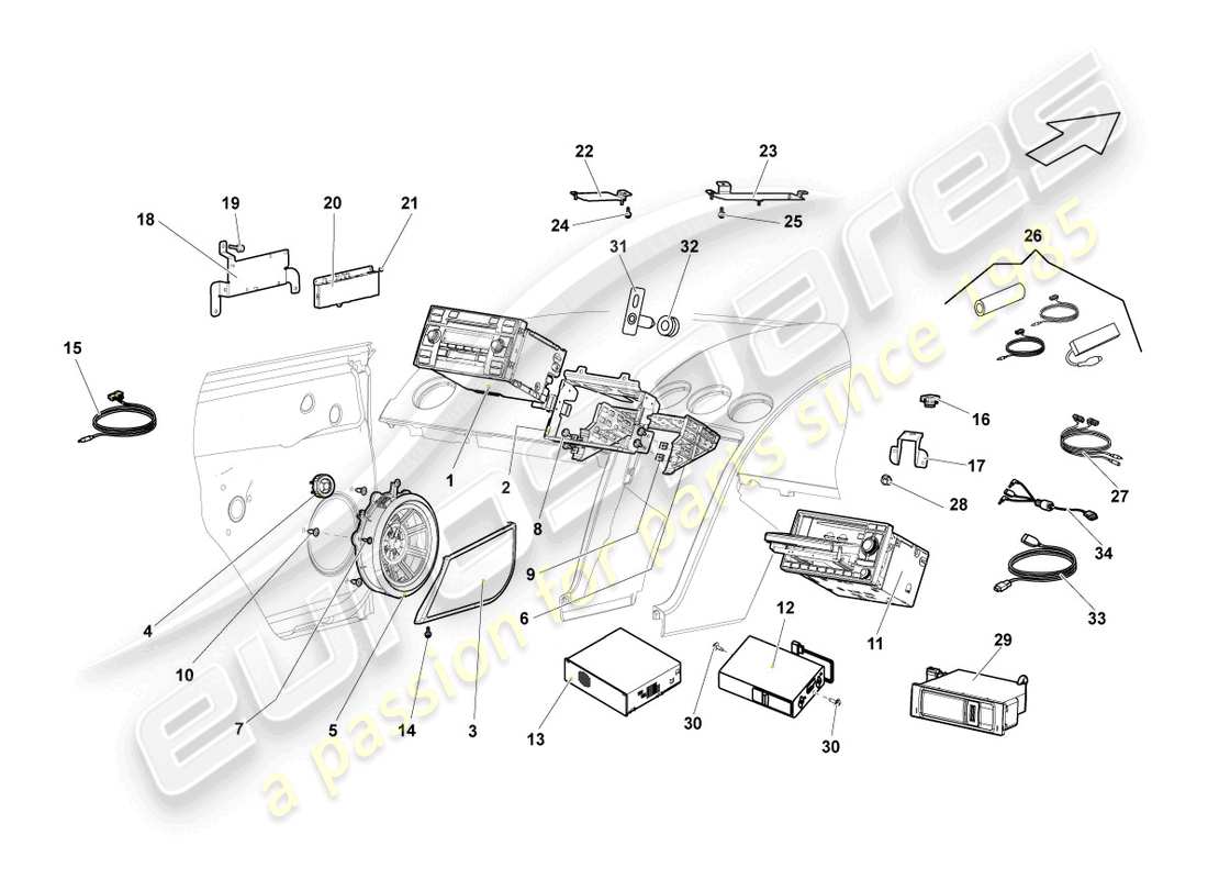 lamborghini gallardo coupe (2006) control unit for infor part diagram