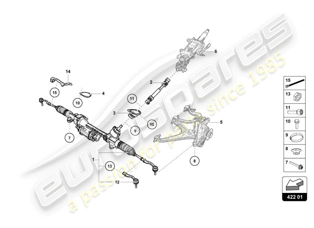 lamborghini 2023 (tecnica) power steering parts diagram