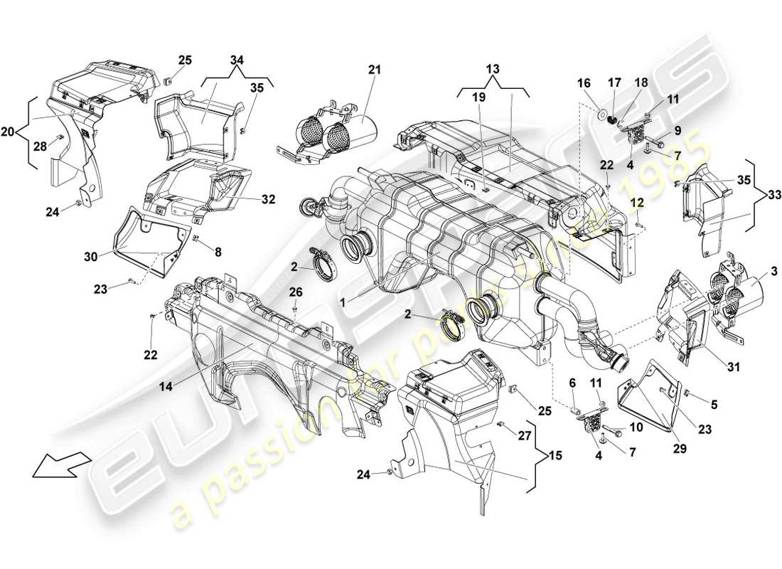 lamborghini lp570-4 spyder performante (2011) silencer part diagram