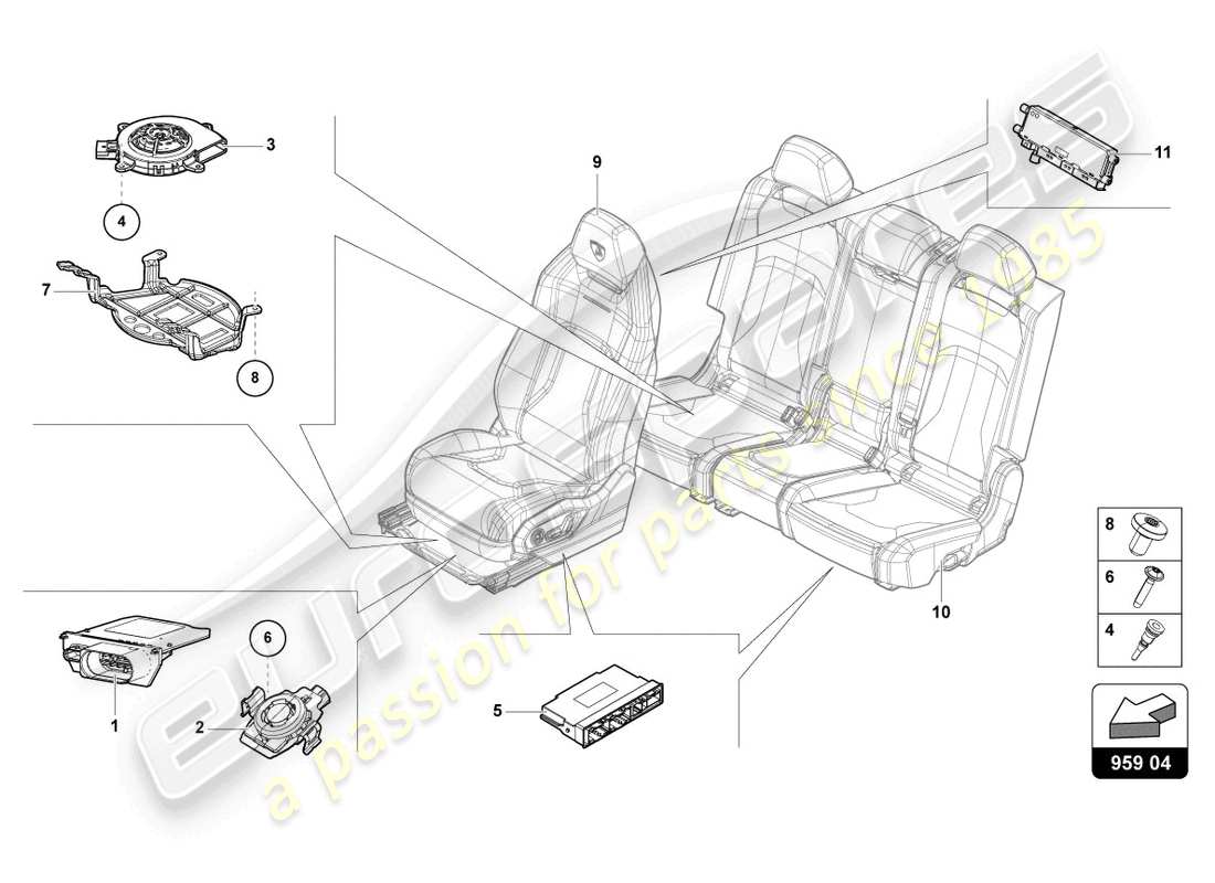 lamborghini urus (2019) control unit for seat occupied sensor parts diagram