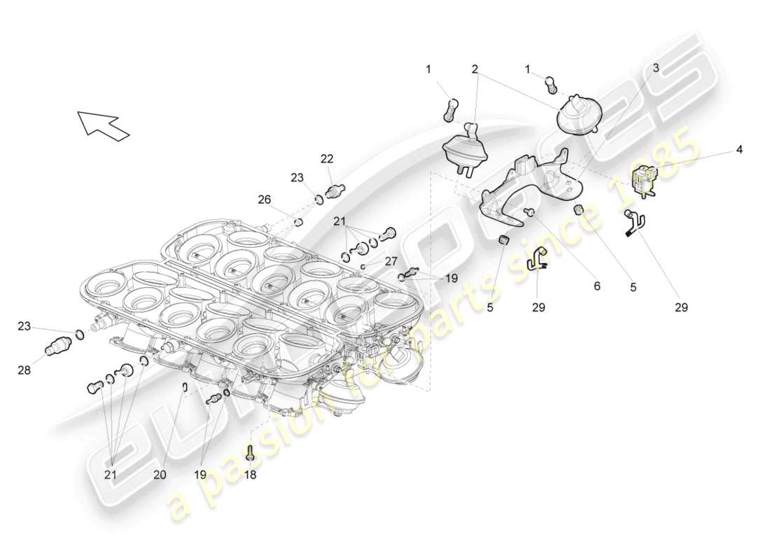 lamborghini gallardo coupe (2007) throttle control element part diagram