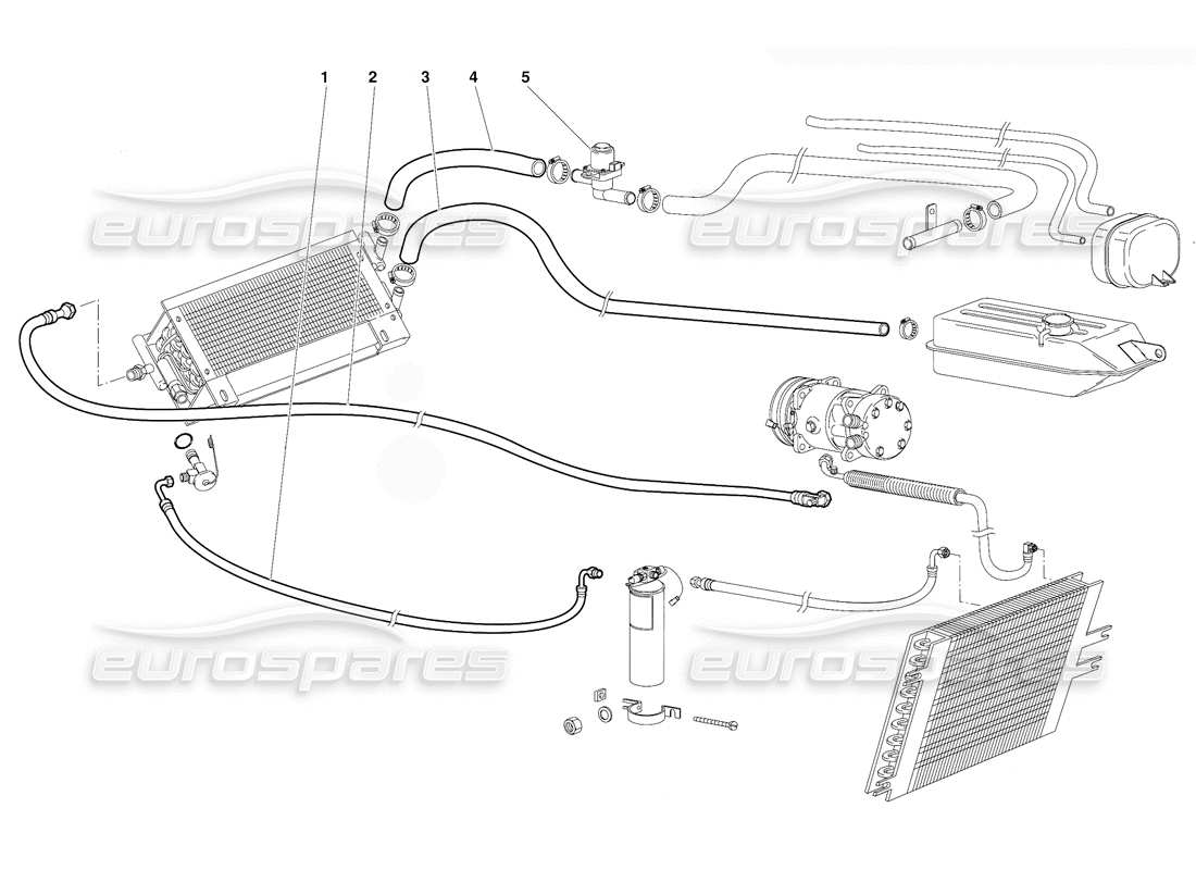 lamborghini diablo (1991) climate control (valid for gb version - october 1991) part diagram