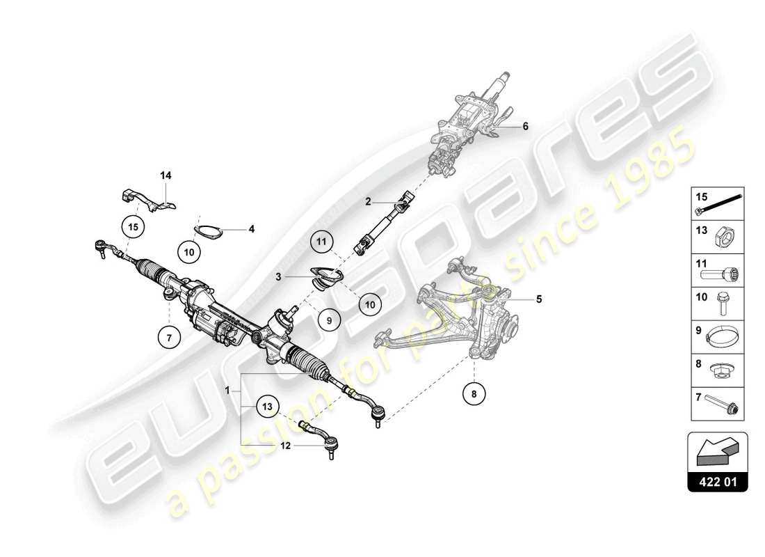 lamborghini 2022 (evo coupe 2wd) power steering part diagram