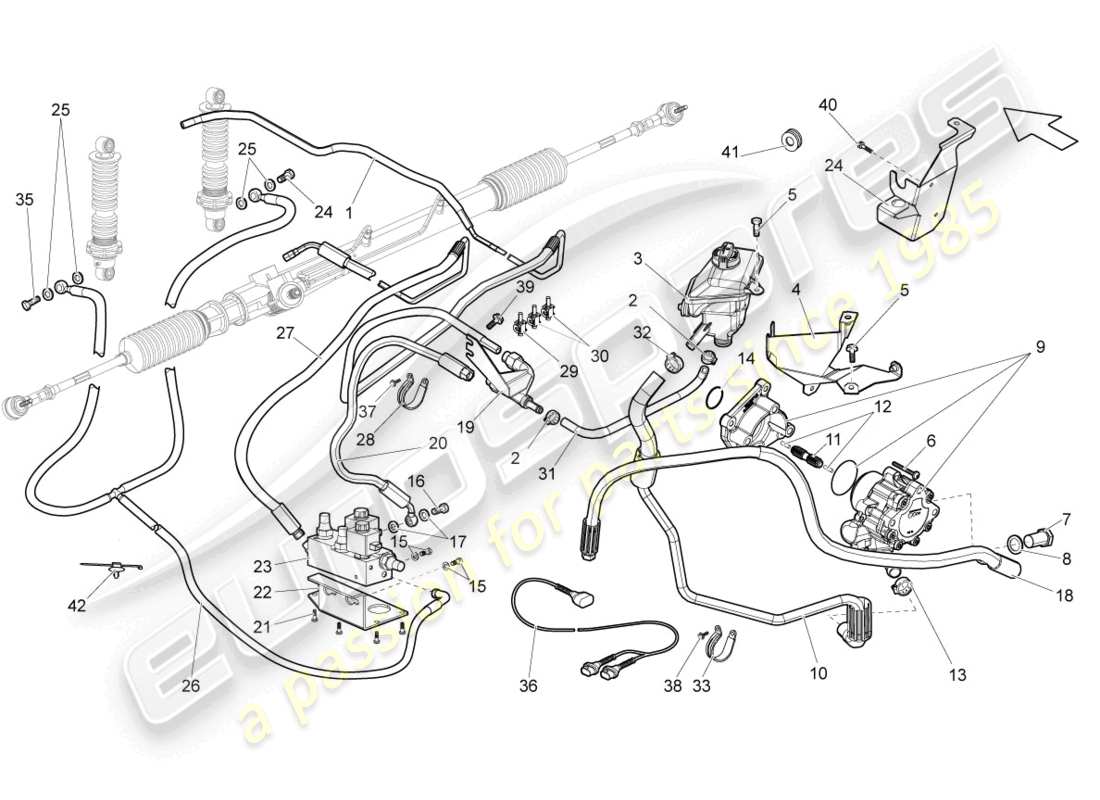 lamborghini gallardo coupe (2007) steering gear part diagram