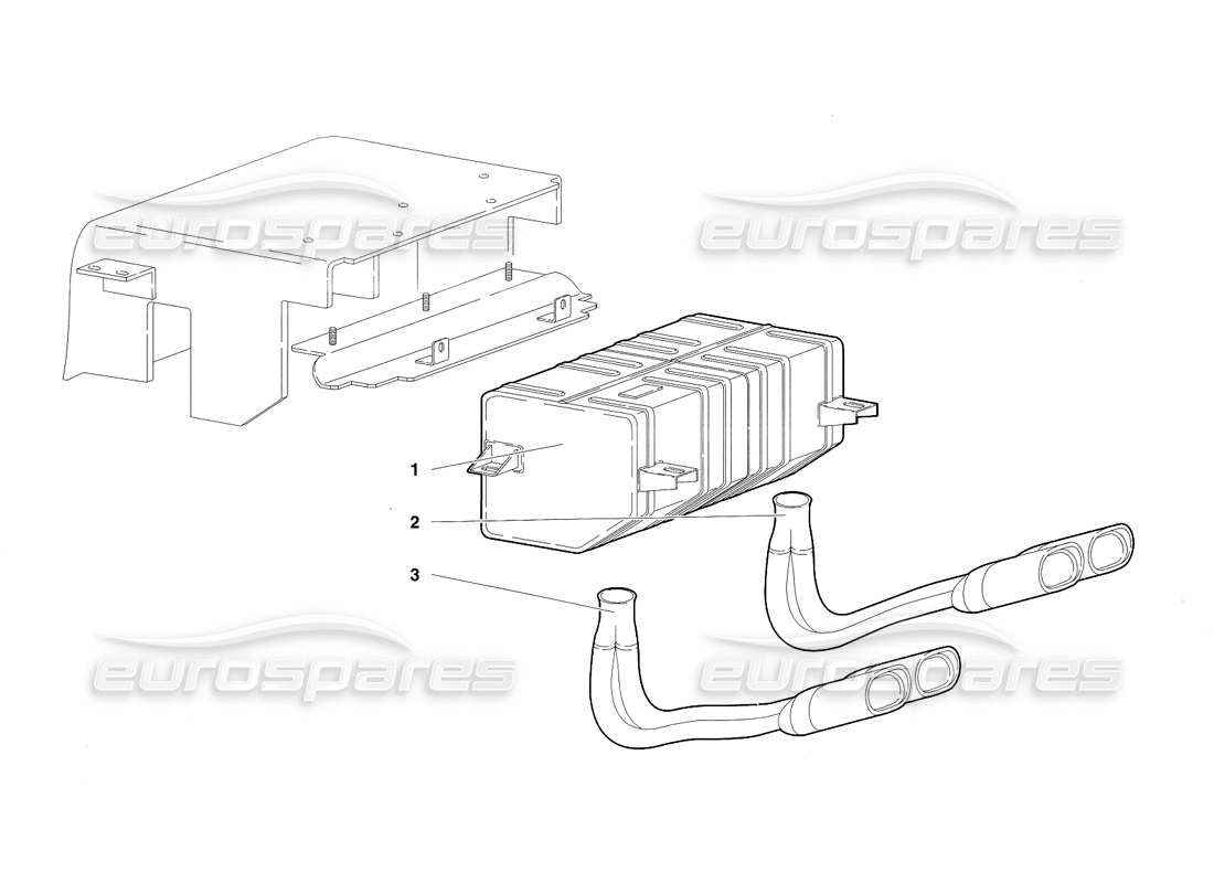 lamborghini diablo sv (1997) exhaust system (valid for japan - march 1997) part diagram