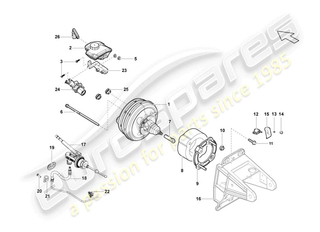 lamborghini lp570-4 spyder performante (2011) brake servo part diagram