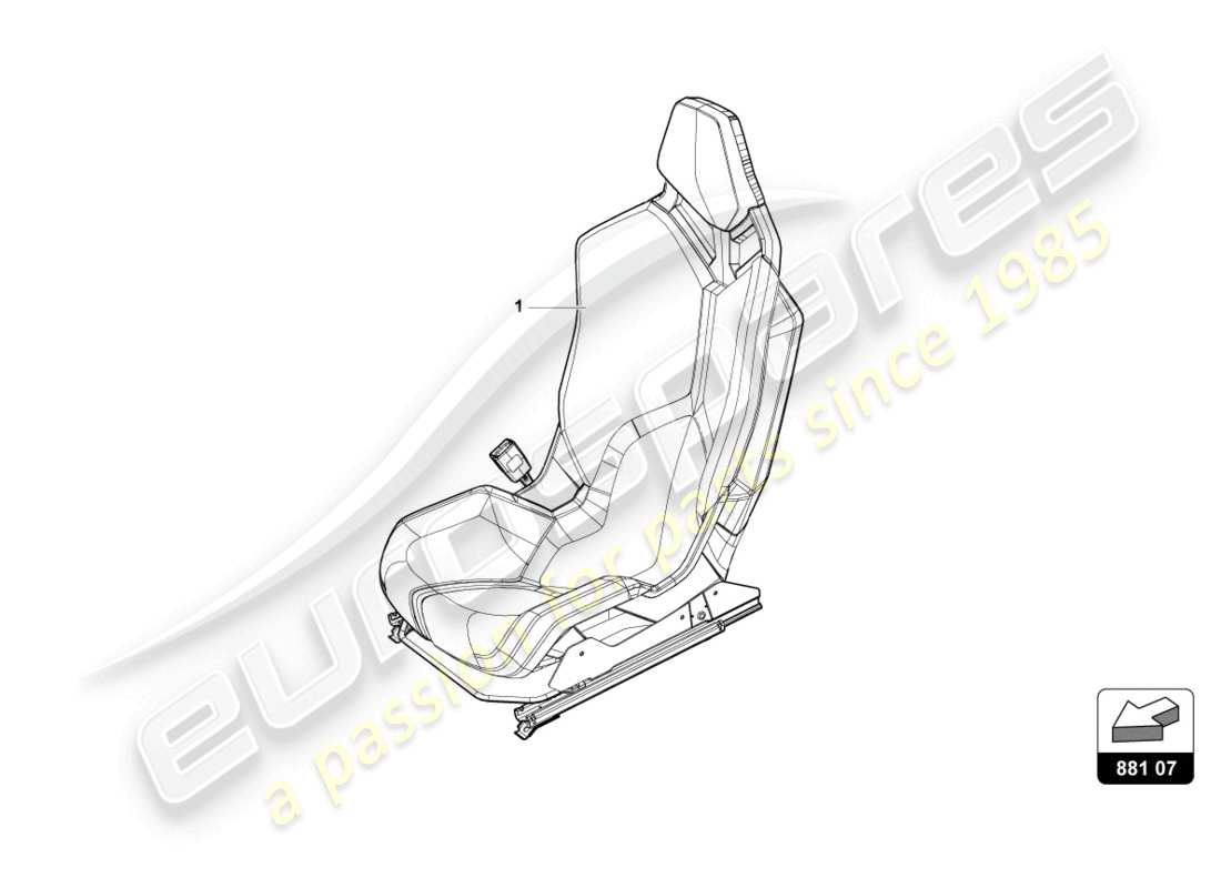 lamborghini 2022 (evo coupe) sports seat 'racing seat' part diagram