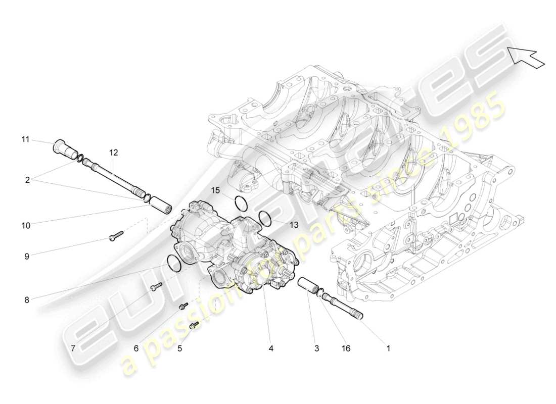 lamborghini gallardo spyder (2008) oil pump part diagram