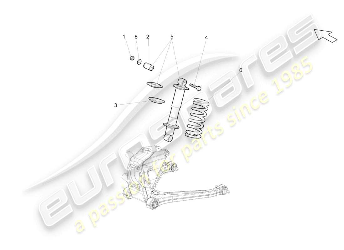 lamborghini gallardo spyder (2008) shock absorbers rear part diagram