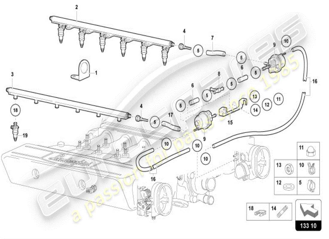 lamborghini diablo vt (1995) fuel system parts diagram