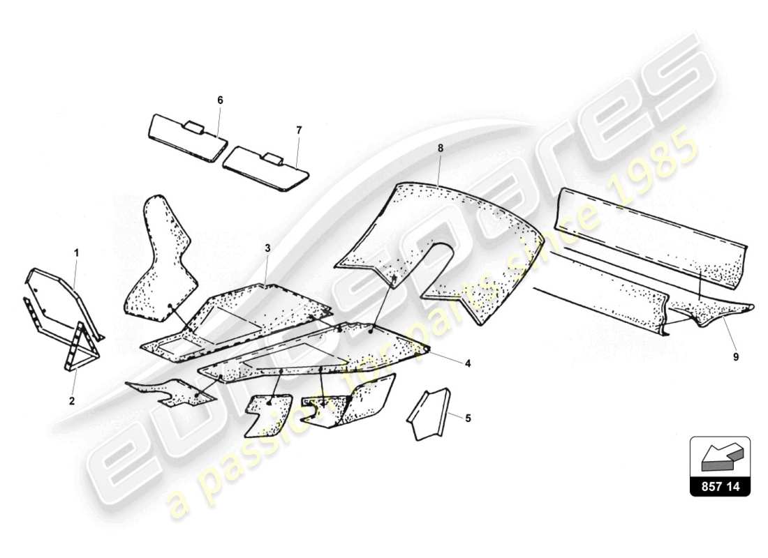 a part diagram from the lamborghini countach 25th anniversary (1989) parts catalogue