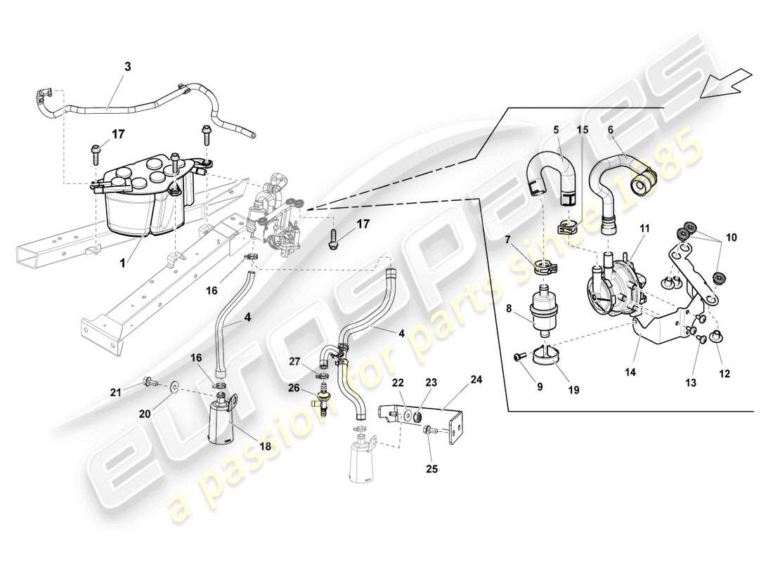 lamborghini blancpain sts (2012) activated carbon filter system part diagram