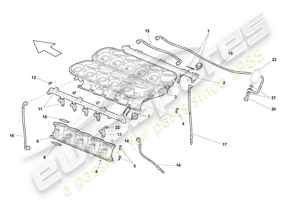 lamborghini gallardo coupe (2007) injection system part diagram