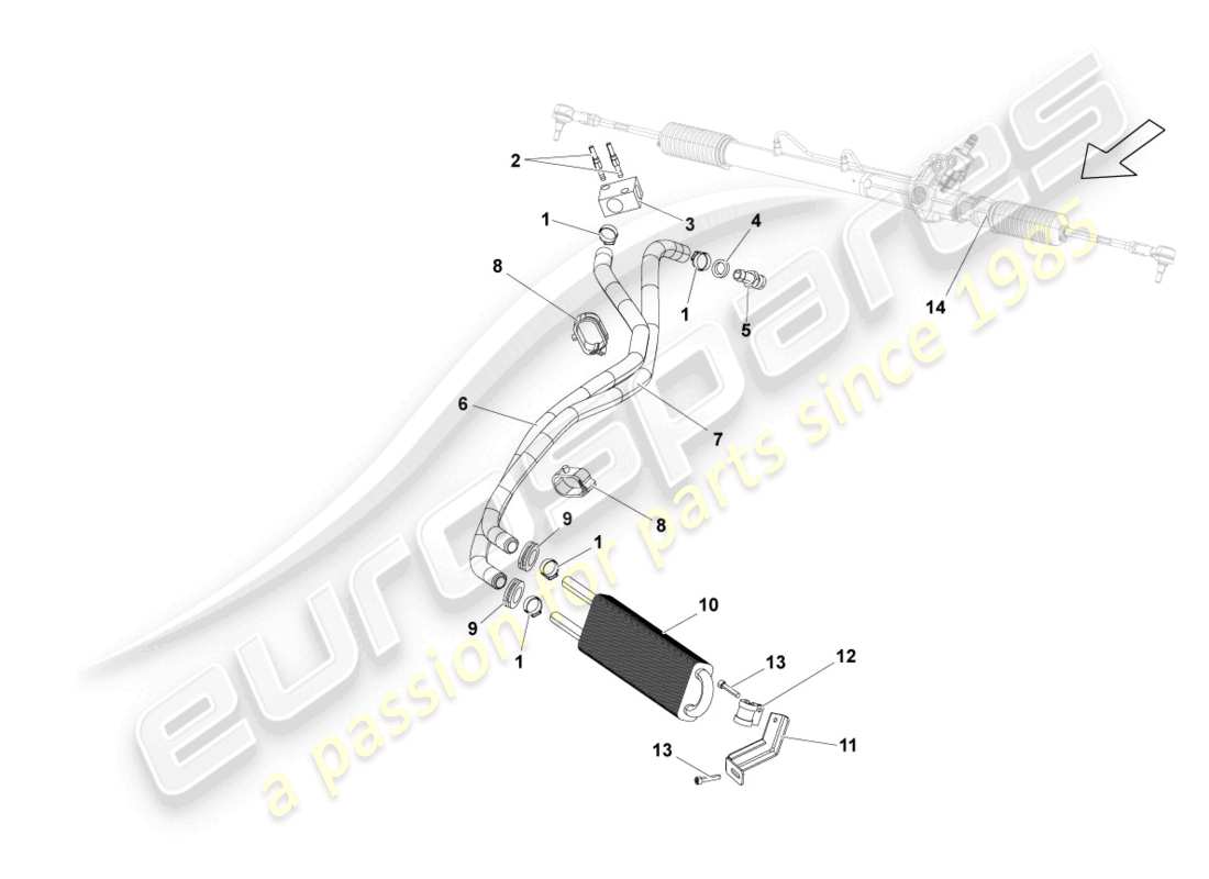 lamborghini gallardo coupe (2006) oil cooler lhd part diagram