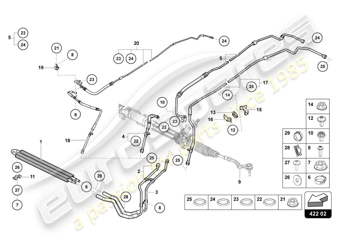 lamborghini 2022 (lp770-4 svj coupe) power steering part diagram
