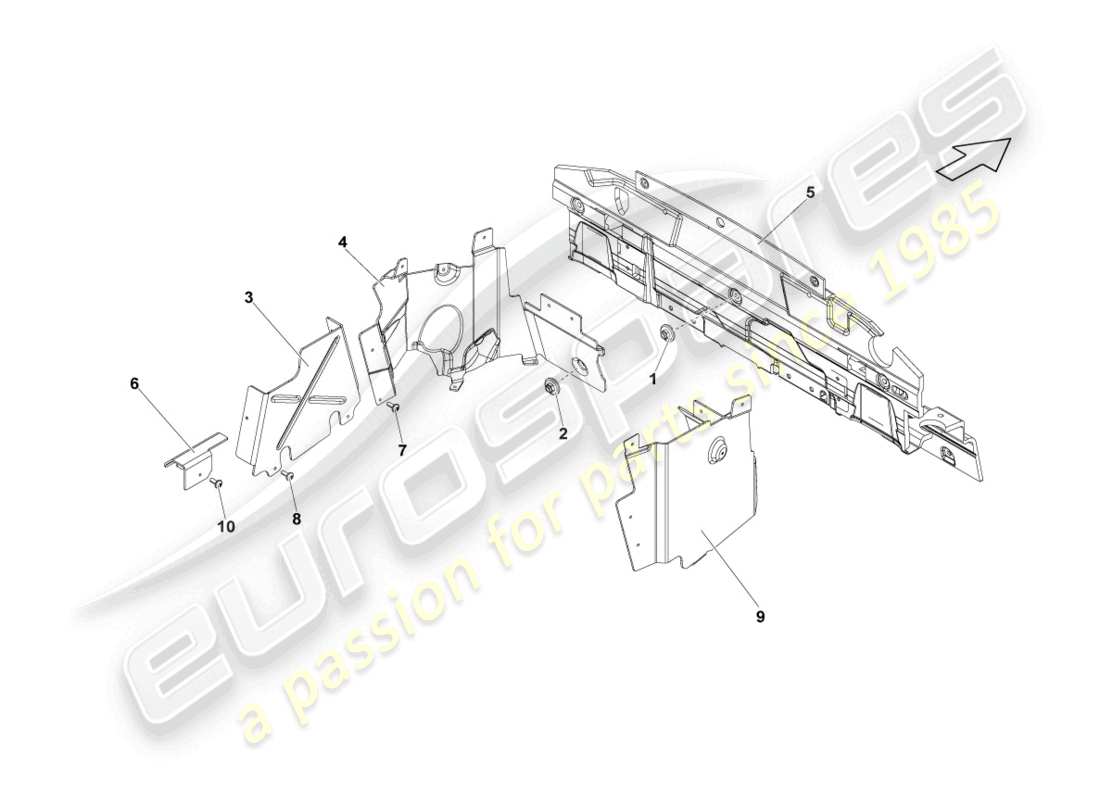 lamborghini lp560-4 coupe (2010) heat shield part diagram