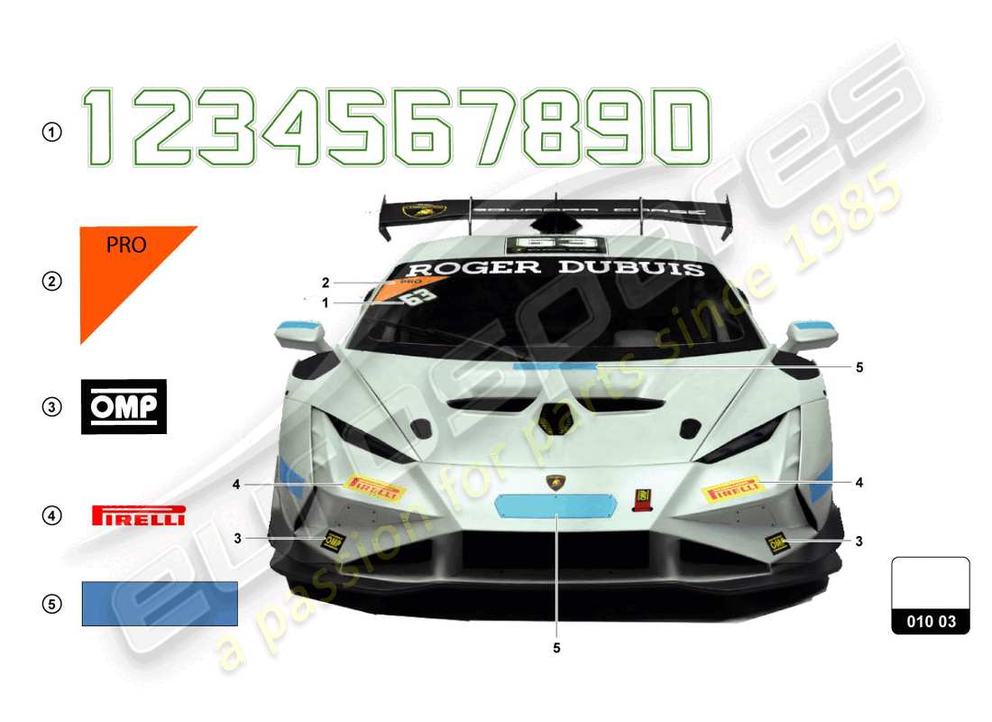 lamborghini 2022 (super trofeo evo 2) stickers part diagram