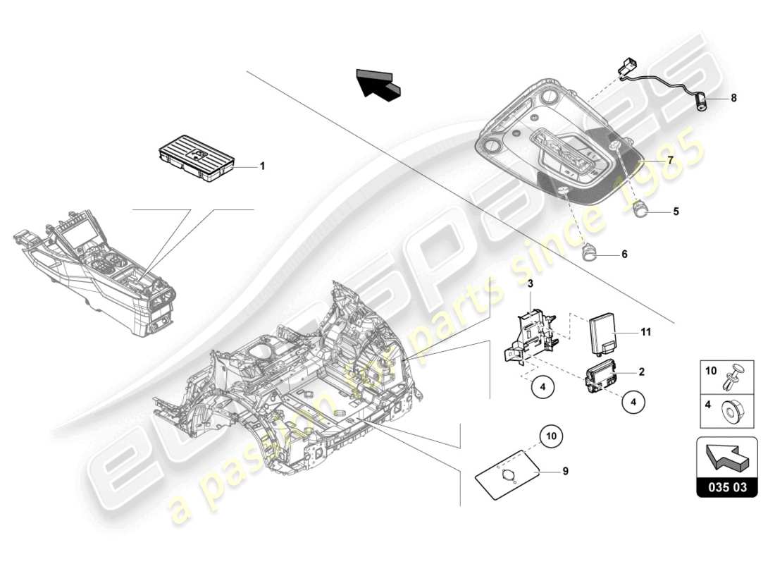 lamborghini urus (2019) electric parts for cellphone preparation parts diagram