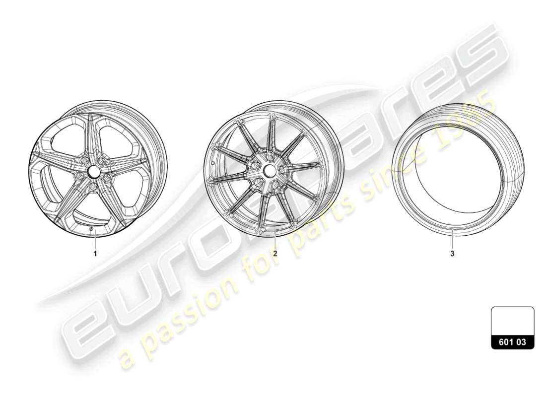 lamborghini urus (2021) wheels/tyres 21 part diagram