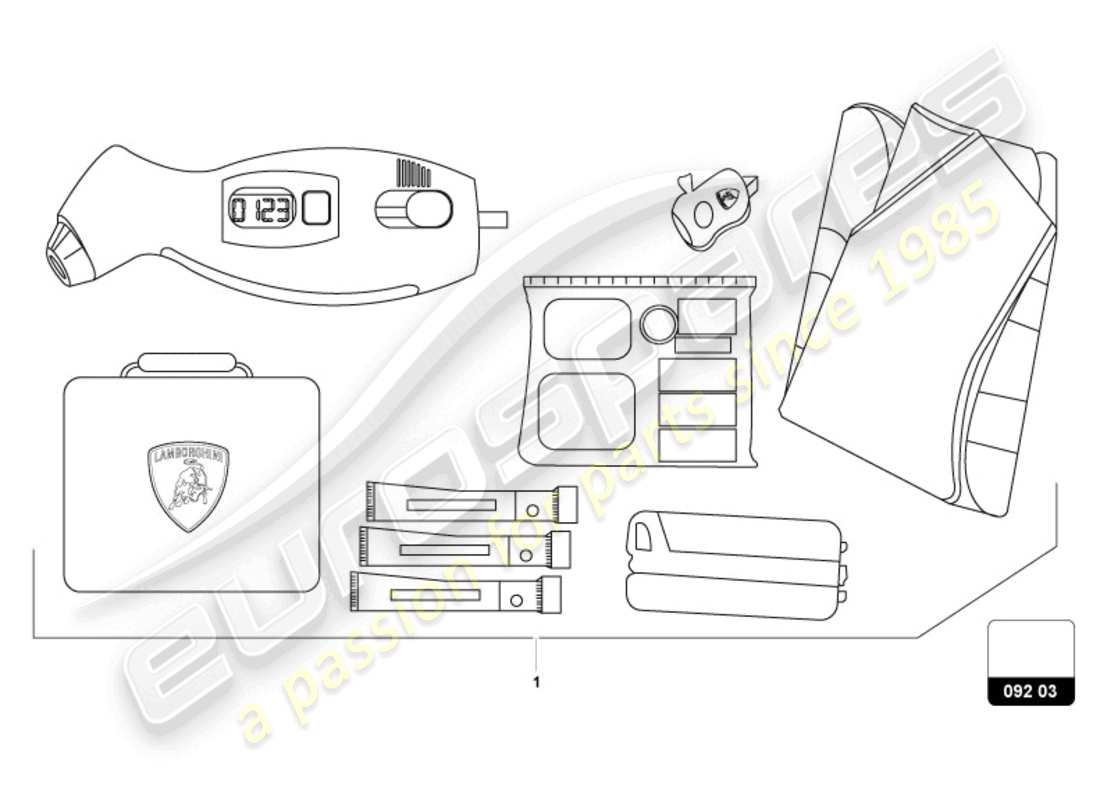 a part diagram from the lamborghini revuelto coupe (accessories) parts catalogue