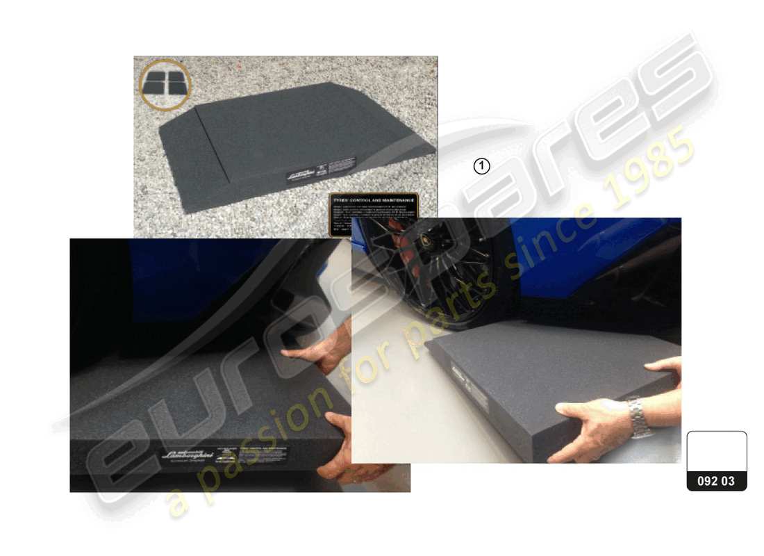 a part diagram from the lamborghini accessories (aventador ultimae) parts catalogue