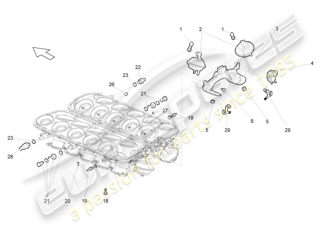 a part diagram from the lamborghini gallardo spyder (2008) parts catalogue