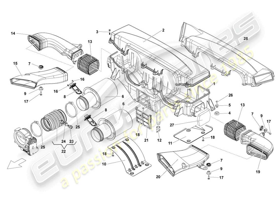 a part diagram from the lamborghini lp560-4 spider (2013) parts catalogue