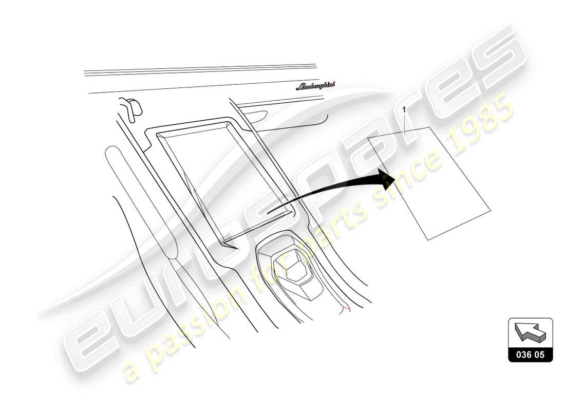 a part diagram from the lamborghini huracan sto (accessories) parts catalogue