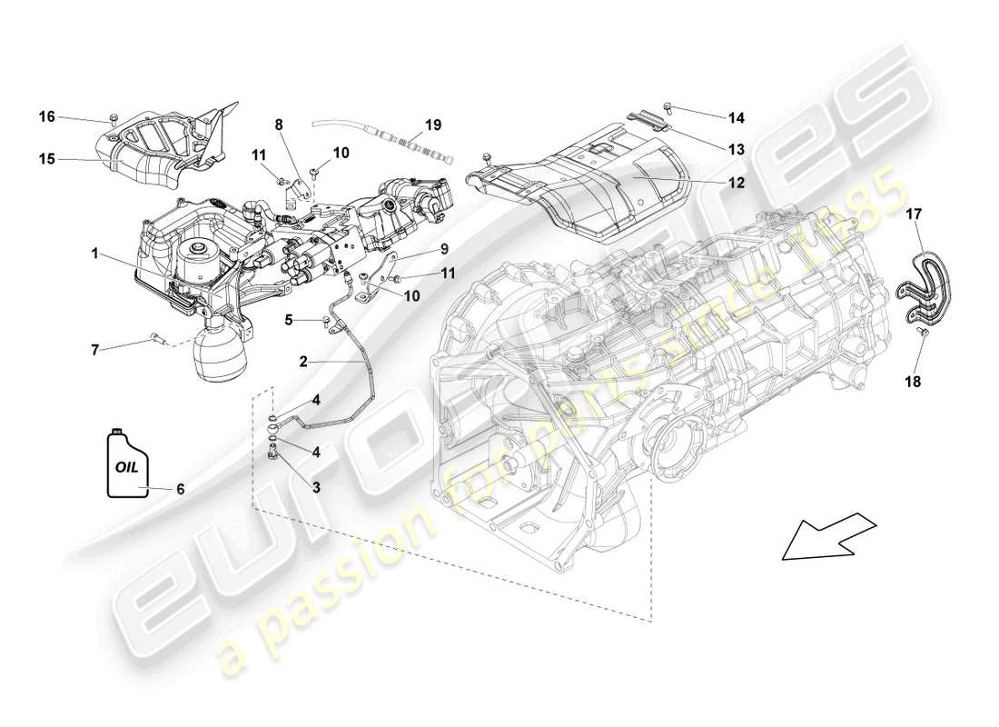 a part diagram from the lamborghini lp560-2 coupe 50 (2014) parts catalogue
