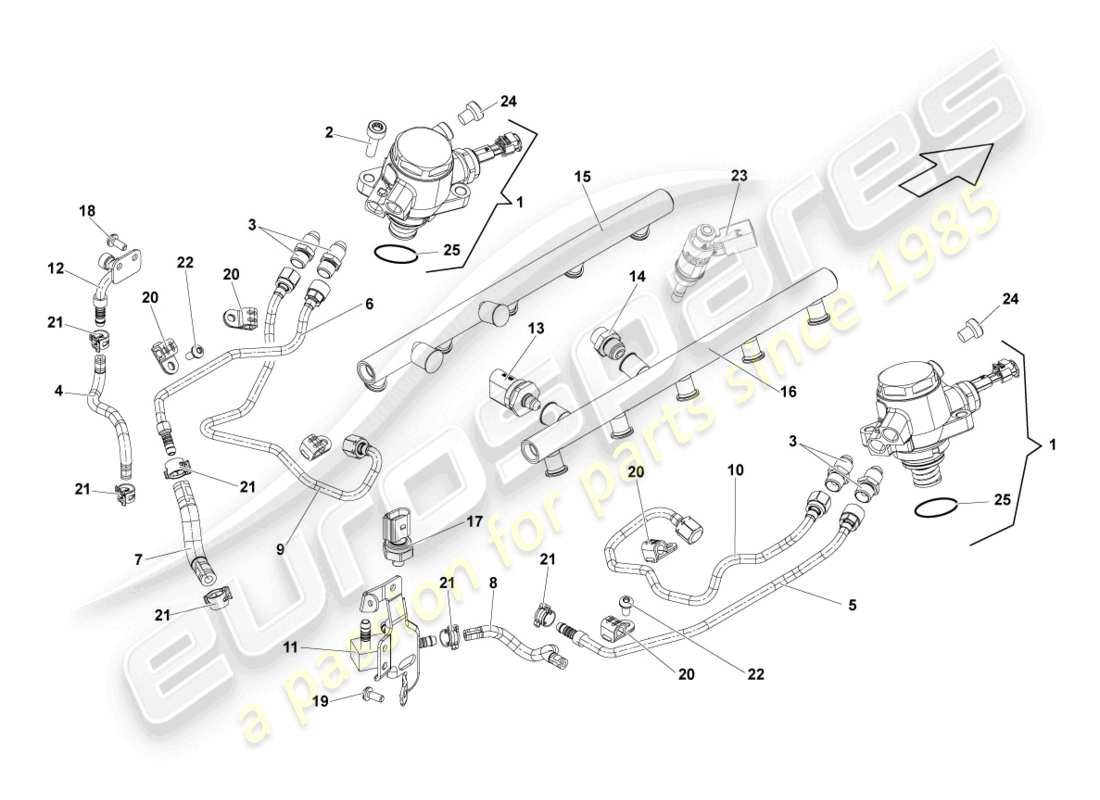 a part diagram from the lamborghini lp570-4 spyder performante (2014) parts catalogue