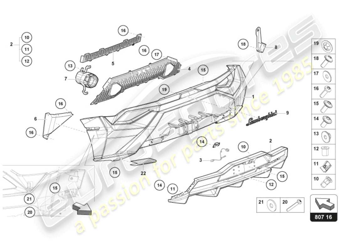 a part diagram from the lamborghini sto (2024) parts catalogue