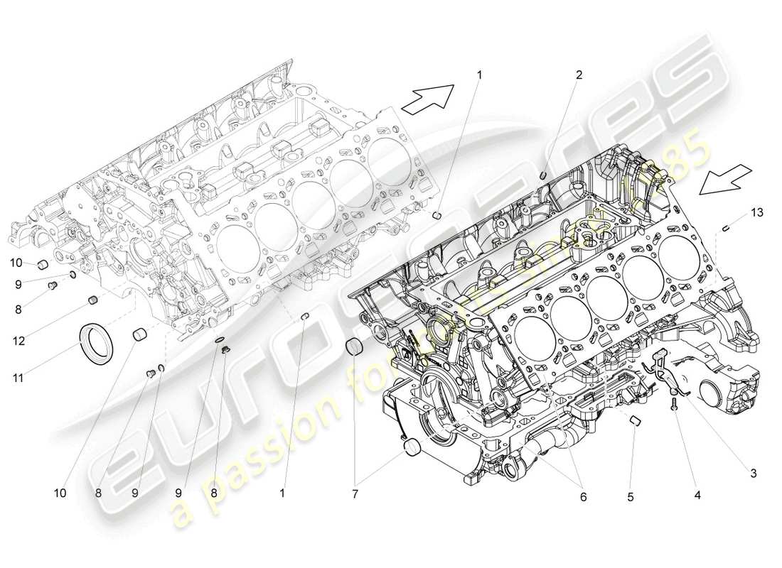 lamborghini gallardo spyder (2007) crankcase housing parts diagram