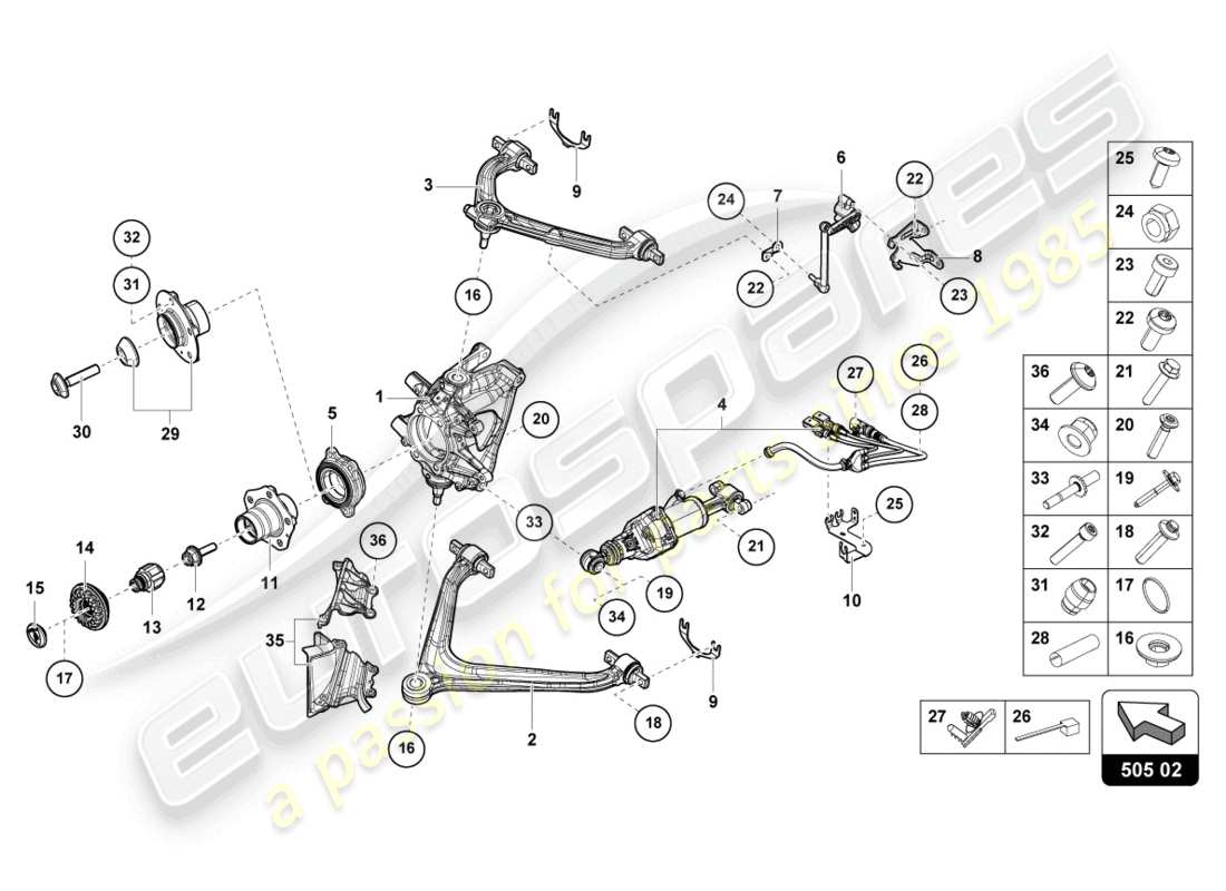lamborghini 2023 (tecnica) guide rear parts diagram