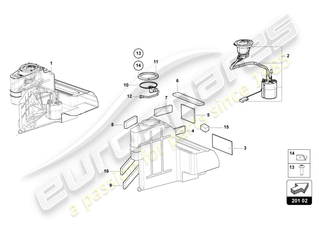 lamborghini 2022 (lp770-4 svj roadster) fuel tank left part diagram