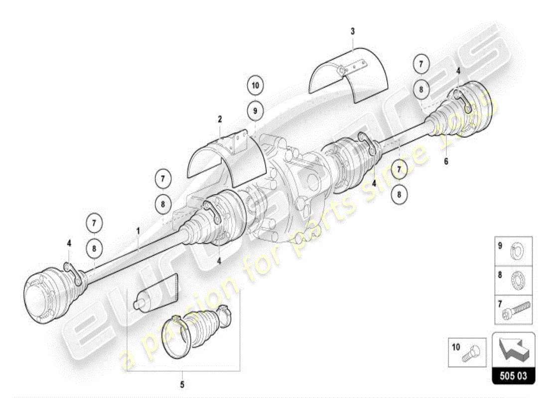 lamborghini diablo vt (1999) axle shaft rear parts diagram