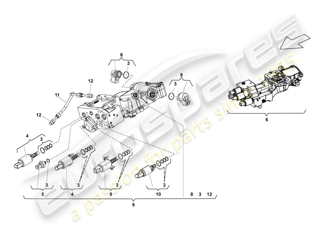 lamborghini lp570-4 sl (2012) valve unit parts diagram