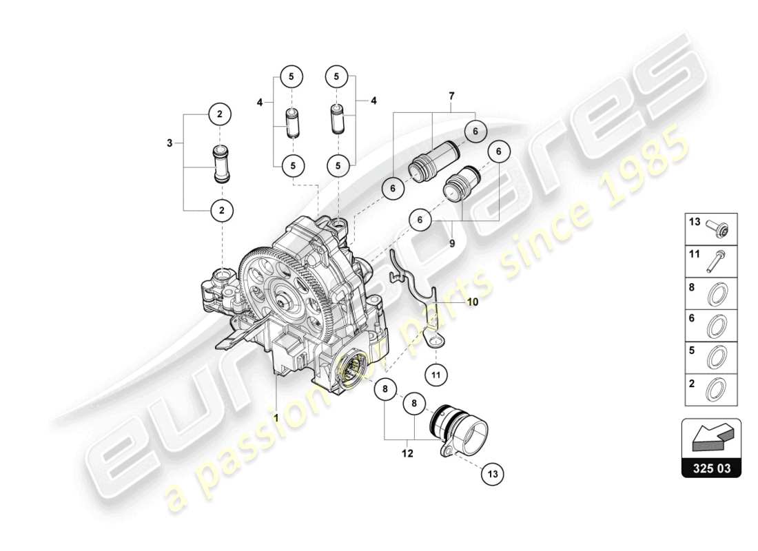 lamborghini 2021 (evo coupe) hydraulics control unit part diagram