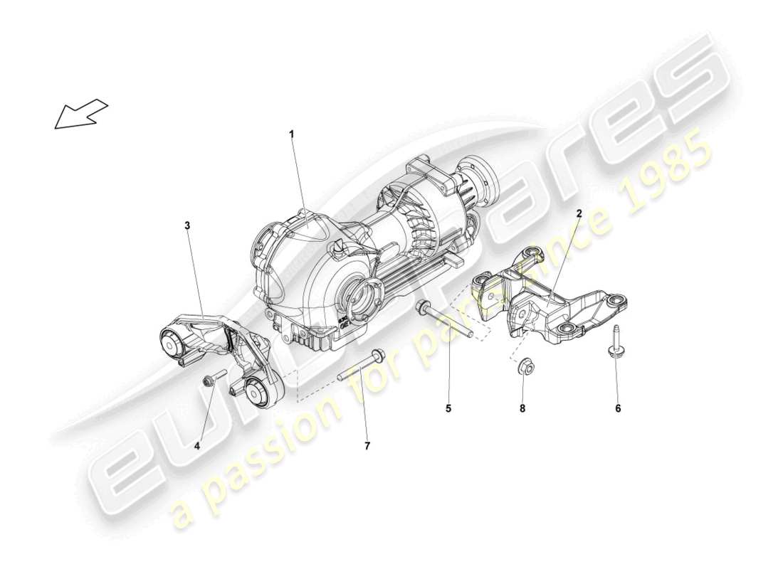 lamborghini lp560-4 spider (2013) final drive, complete front parts diagram