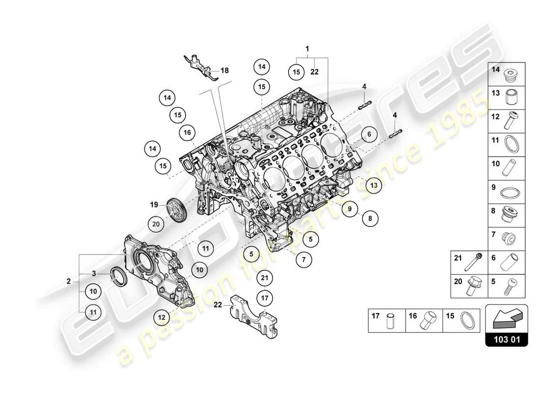 lamborghini urus (2021) crankcase part diagram