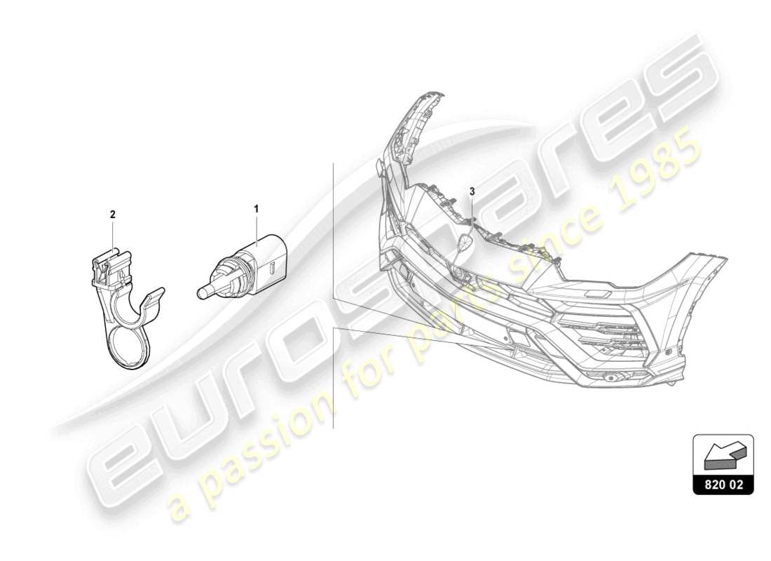 lamborghini urus (2020) external temperature sensor parts diagram