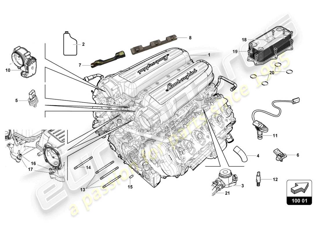 lamborghini 2015 (super trofeo) complete engine part diagram