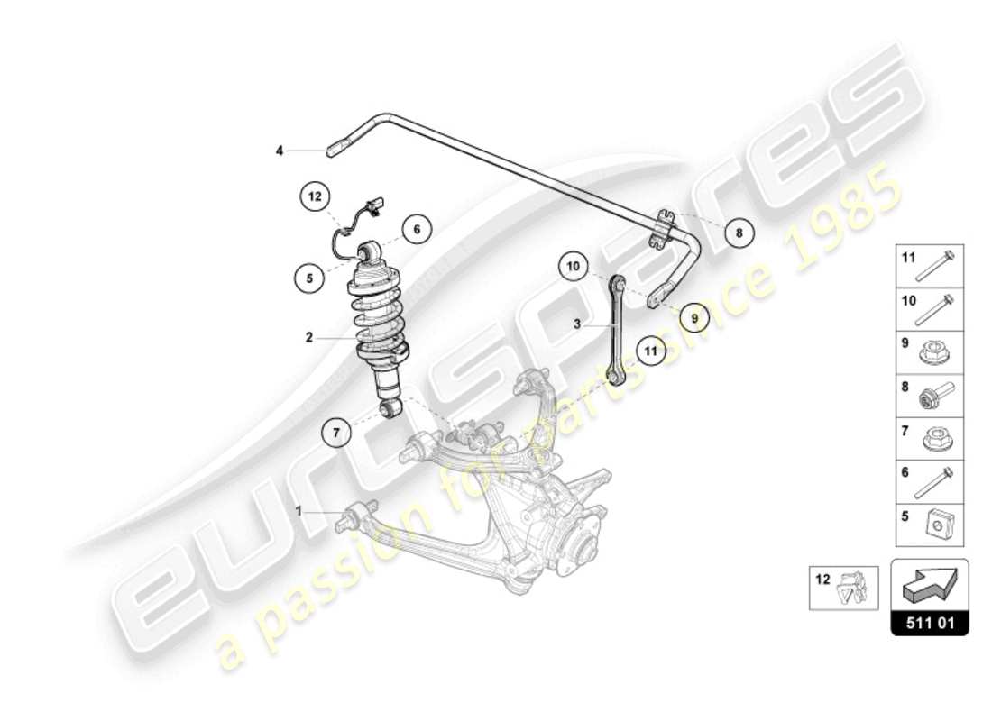 lamborghini 2024 (tecnica) shock absorber rear part diagram